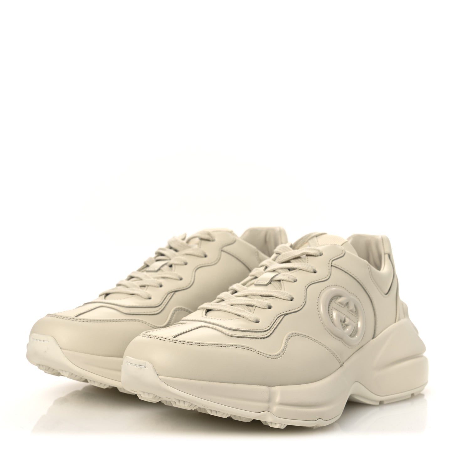 Apollo Calfskin Womens Interlocking G Rython Sneakers 40 Ivoire