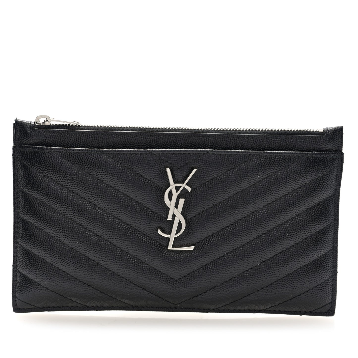 Grain De Poudre Chevron Monogram Bill Pouch Black