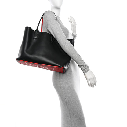 Christian Louboutin Calfskin Spikes East West Cabata Tote Black 2 of 15