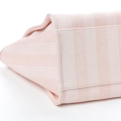 Chanel Straw Raffia Calfskin Striped Medium Deauville Tote Light Pink 8 of 11