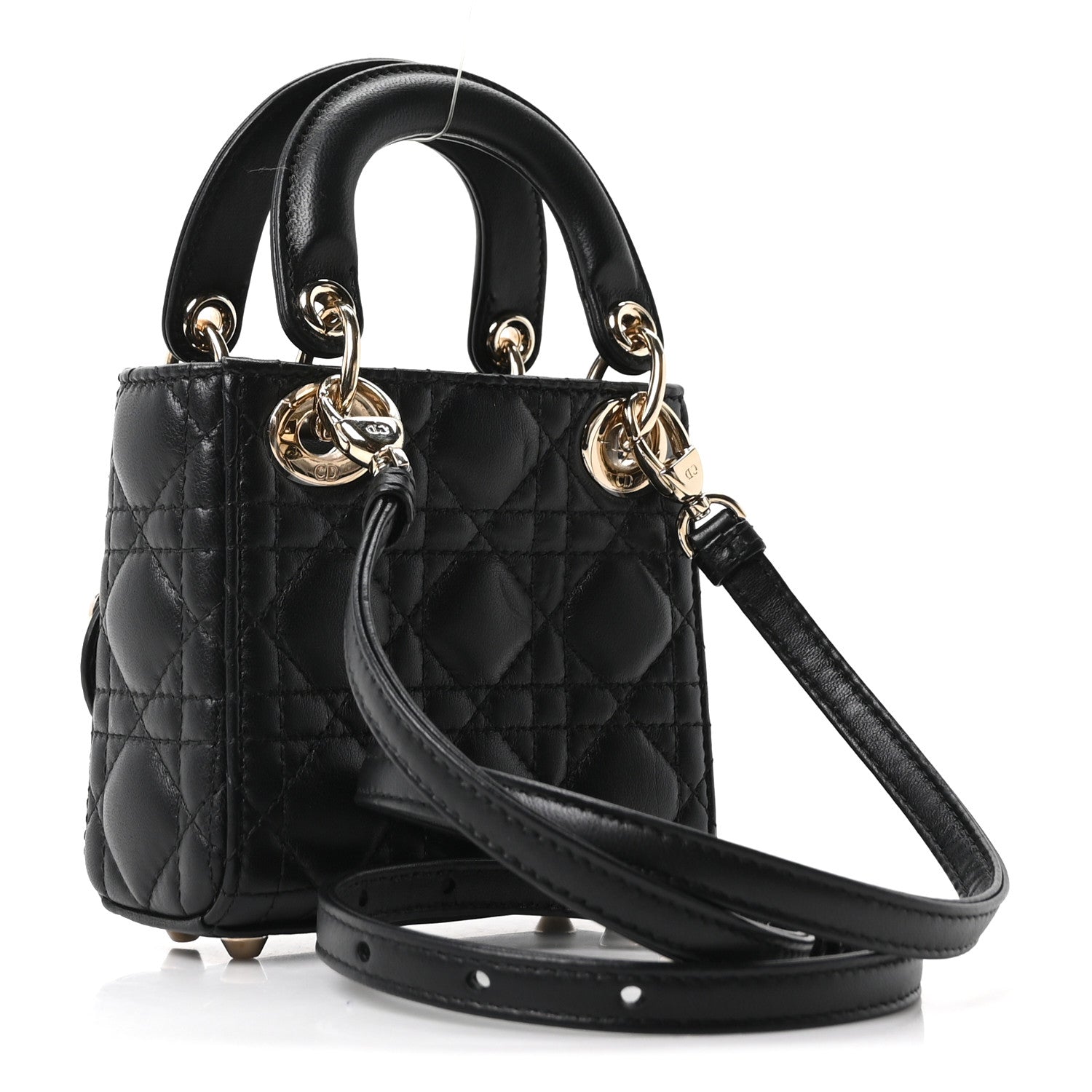 Christian Dior Lambskin Cannage Micro Lady Dior Black 3 of 11