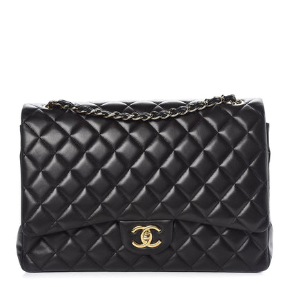 Chanel Lambskin Quilted Maxi Double Flap Black 1 of 12