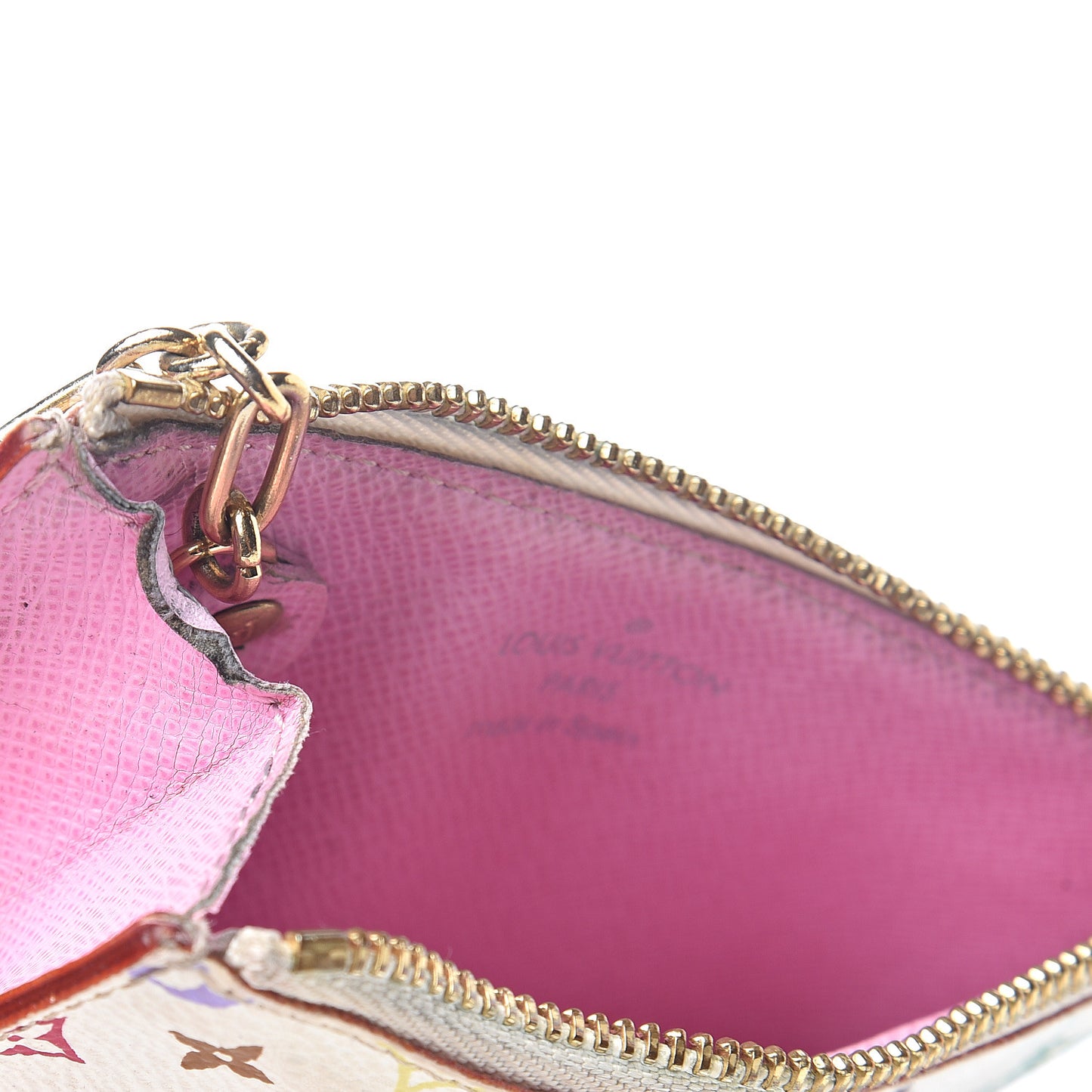Monogram Multicolor Key Pouch White Litchi