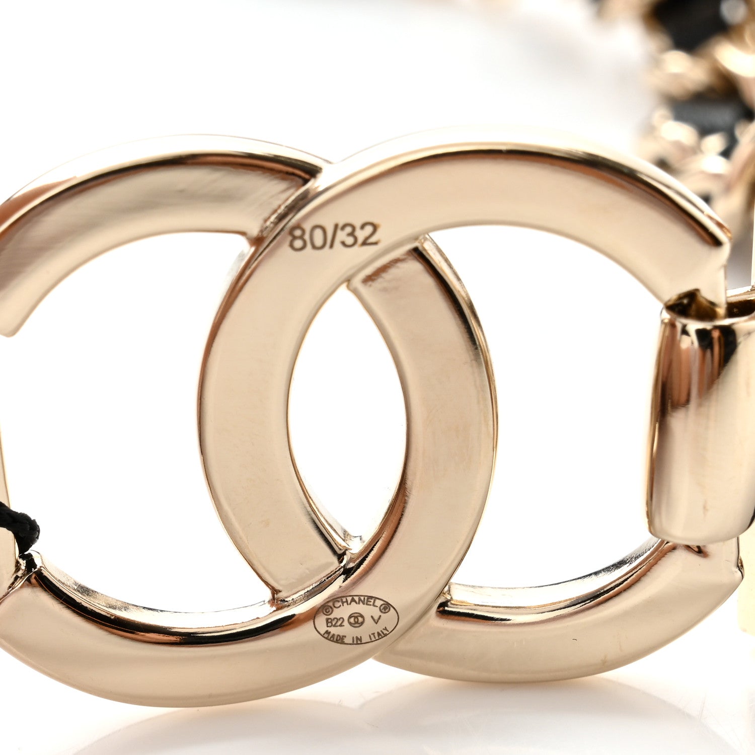 Chanel Lambskin CC Pearl Chain Belt 80 32 Black 3 of 3