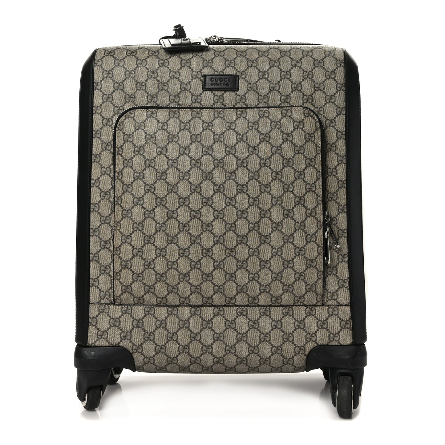 GG Supreme Monogram Calfskin Carry On Trolley Beige Ebony Black