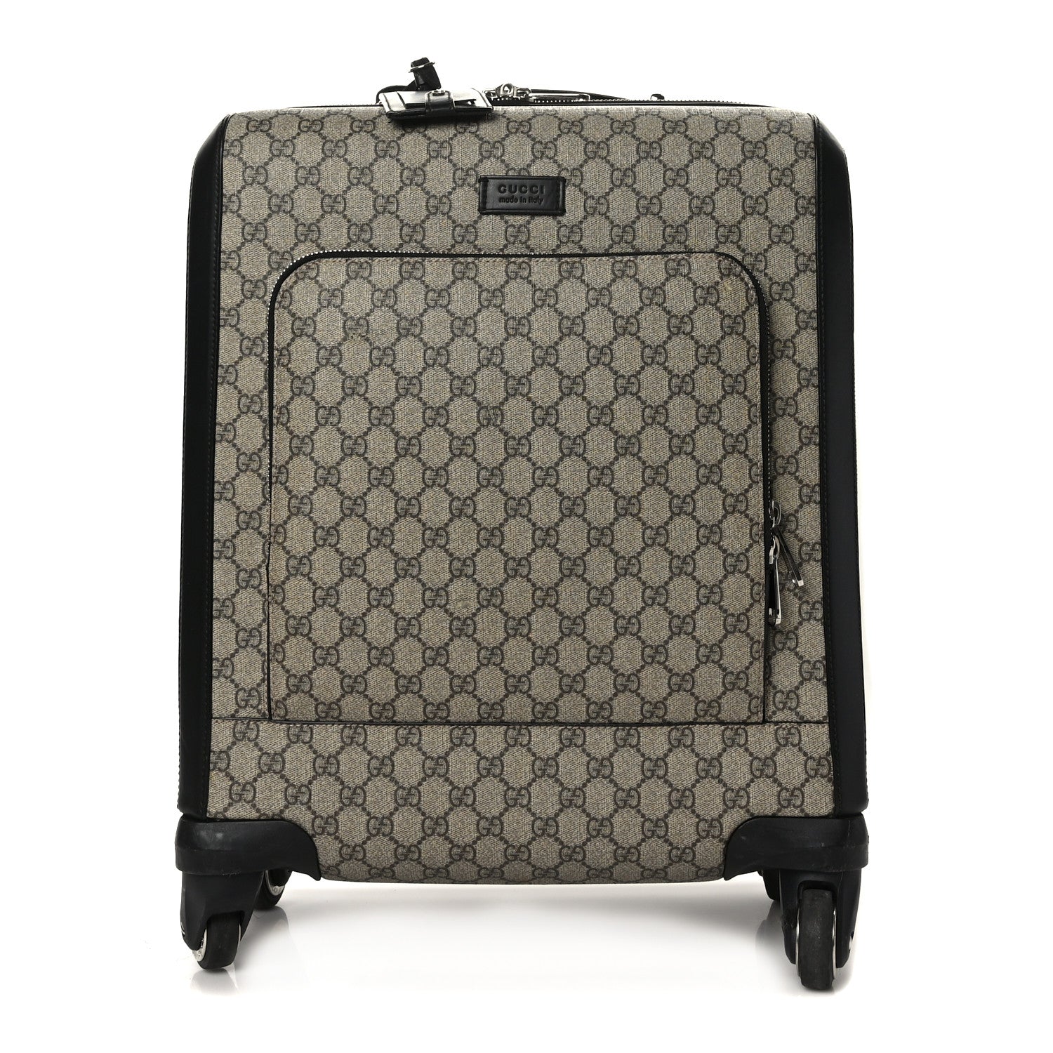 Gucci GG Supreme Monogram Calfskin Carry On Trolley Beige Ebony Black 1 of 9