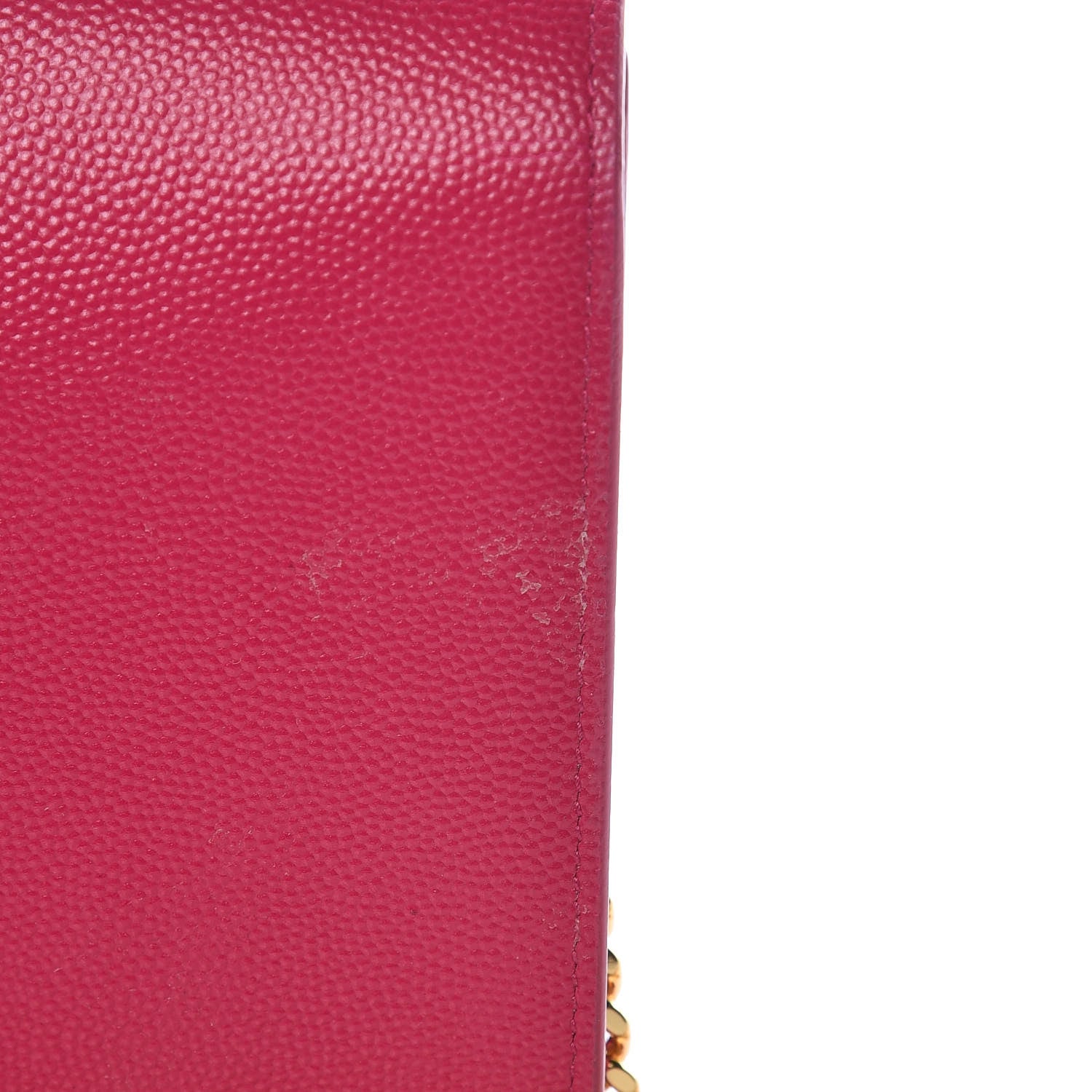 Saint Laurent Grain De Poudre Monogram Chain Wallet Bubblegum 10 of 10