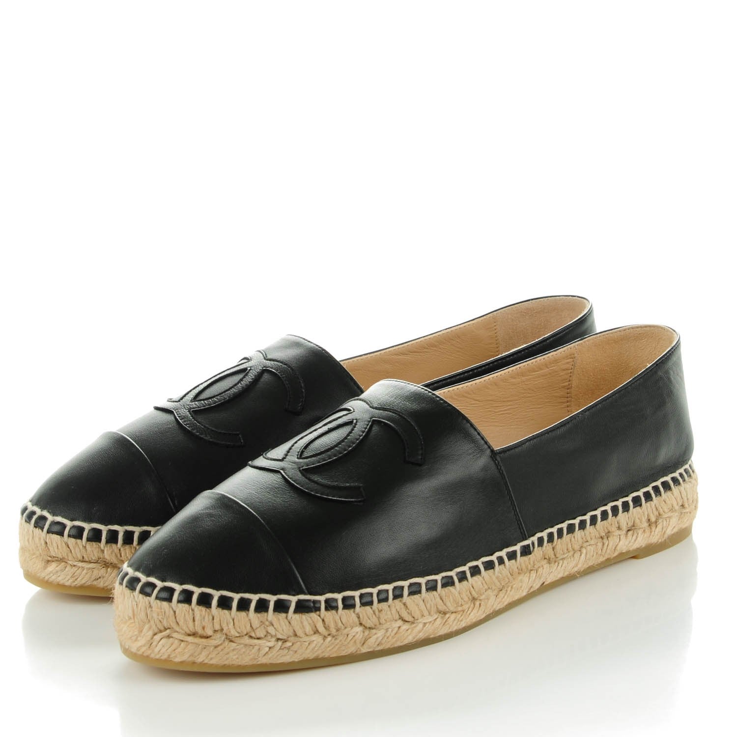 Chanel Lambskin CC Espadrilles 40 Black 3 of 9