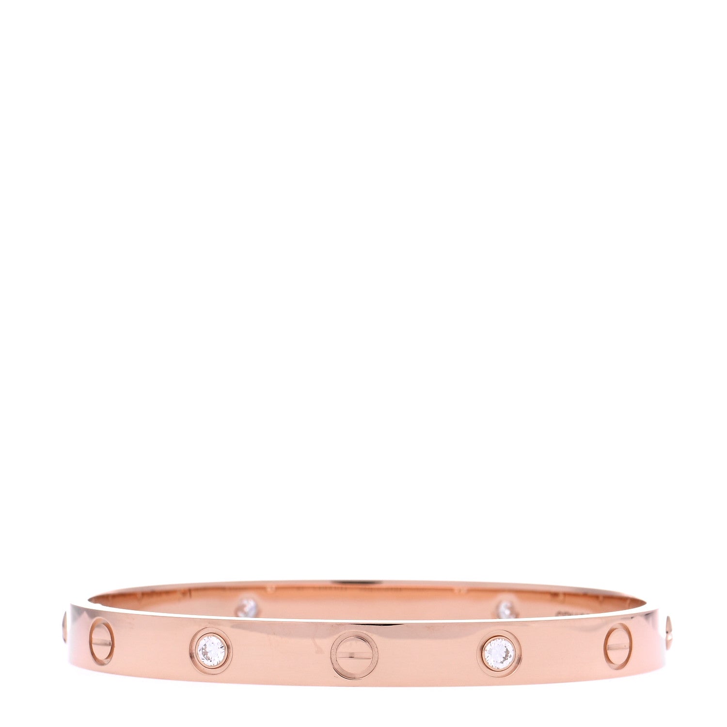Cartier 18K Pink Gold 4 Diamond LOVE Bracelet 16 3 of 7