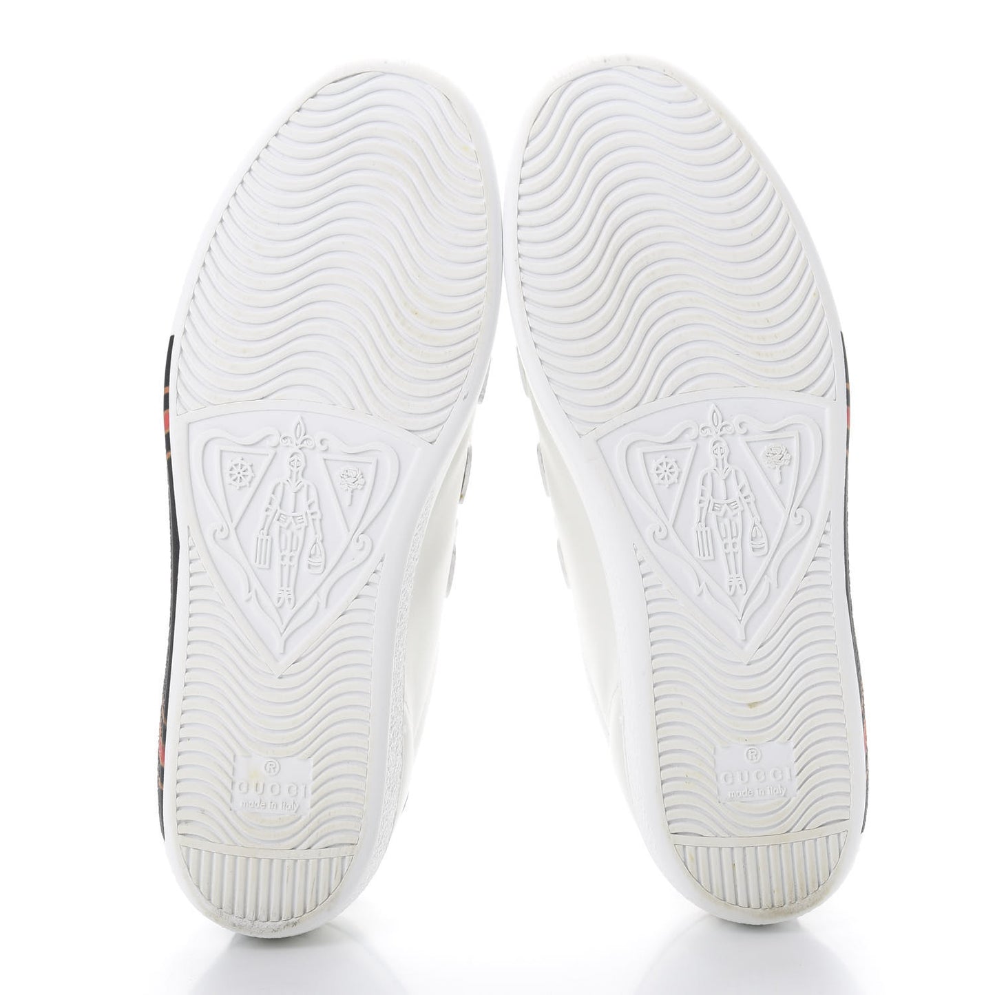 Miro Soft Calfskin Interlocking G Womens New Ace Sneakers 37.5 White Red Flame Green