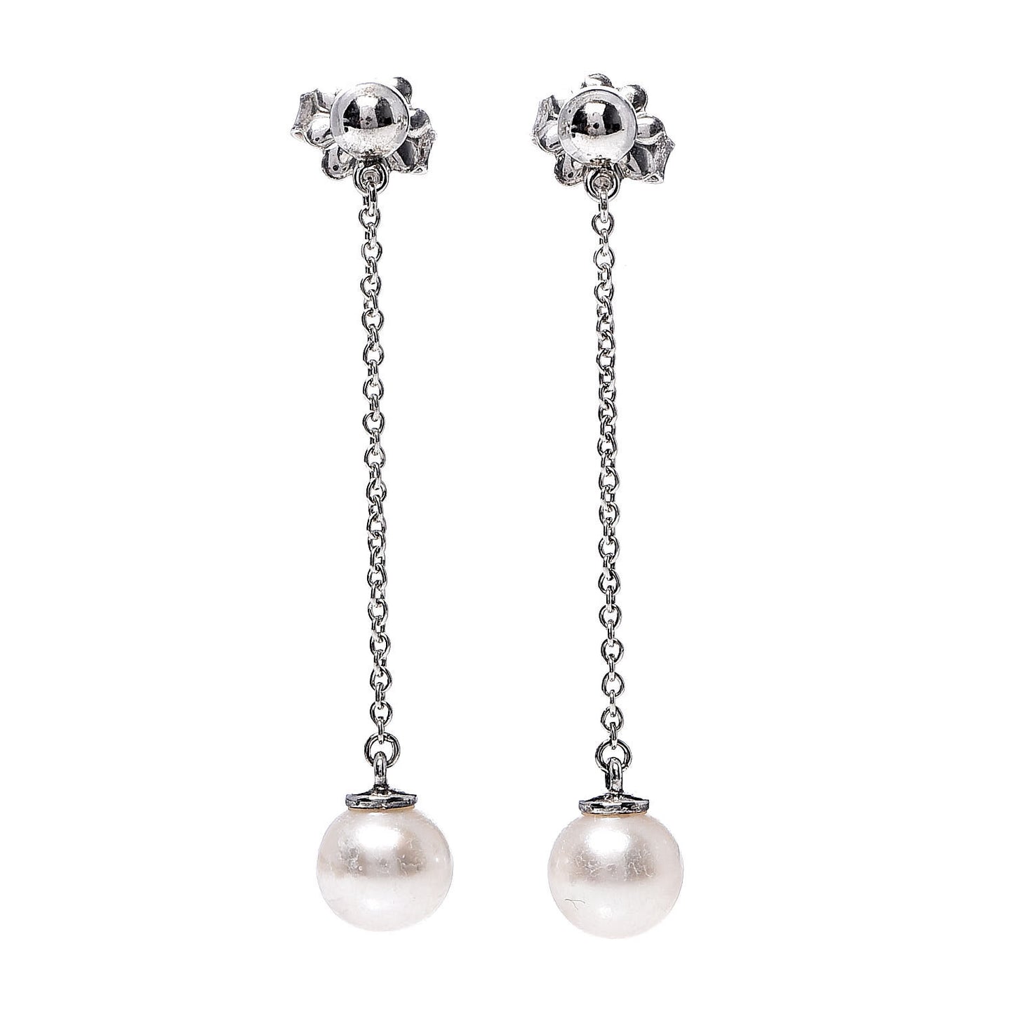 Sterling Silver Pearl Ziegfeld Drop Earrings