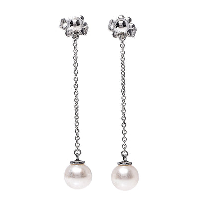 Tiffany Sterling Silver Pearl Ziegfeld Drop Earrings 1 of 5