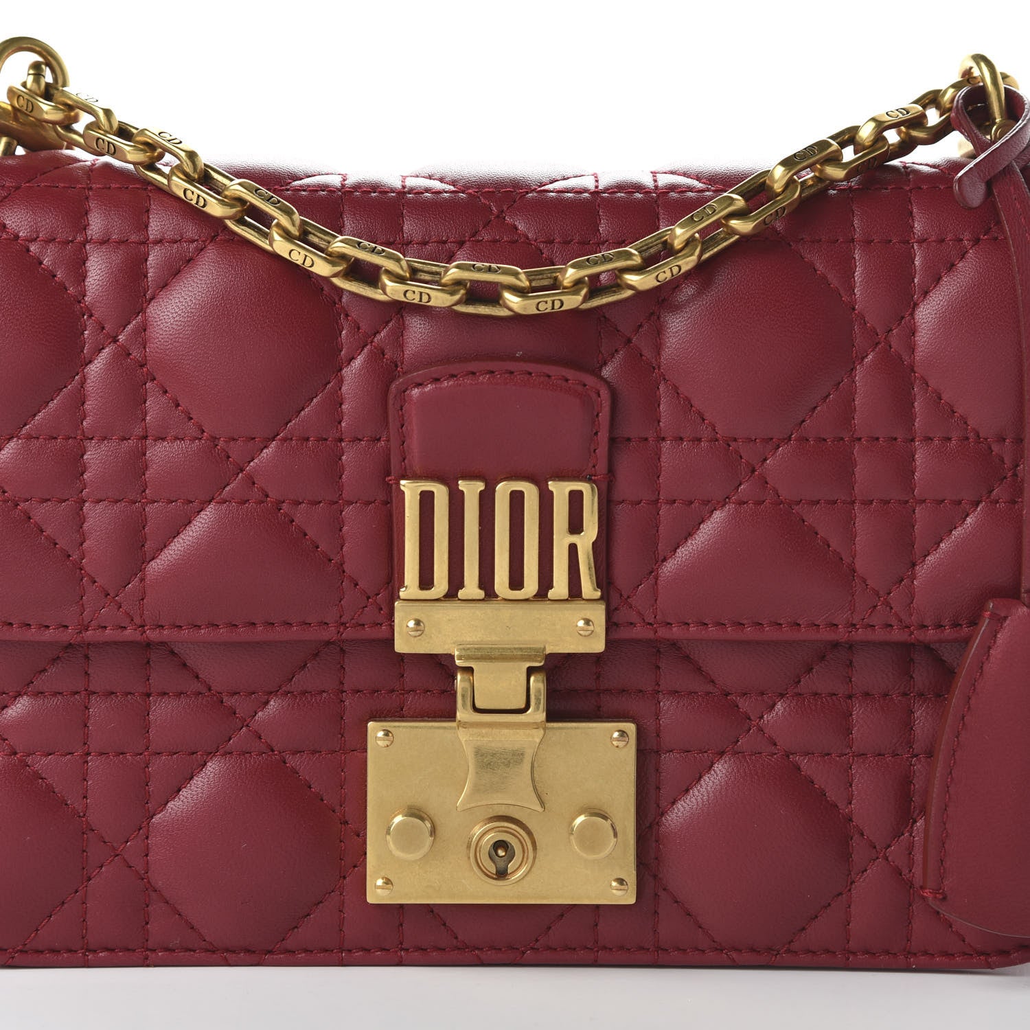Christian Dior Lambskin Cannage Small Dioraddict Flap Bag Red 9 of 9
