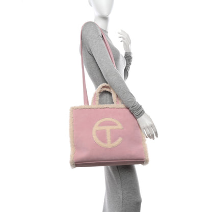 Telfar X UGG Suede Shearling Medium Shopping Bag Pink 2 of 10