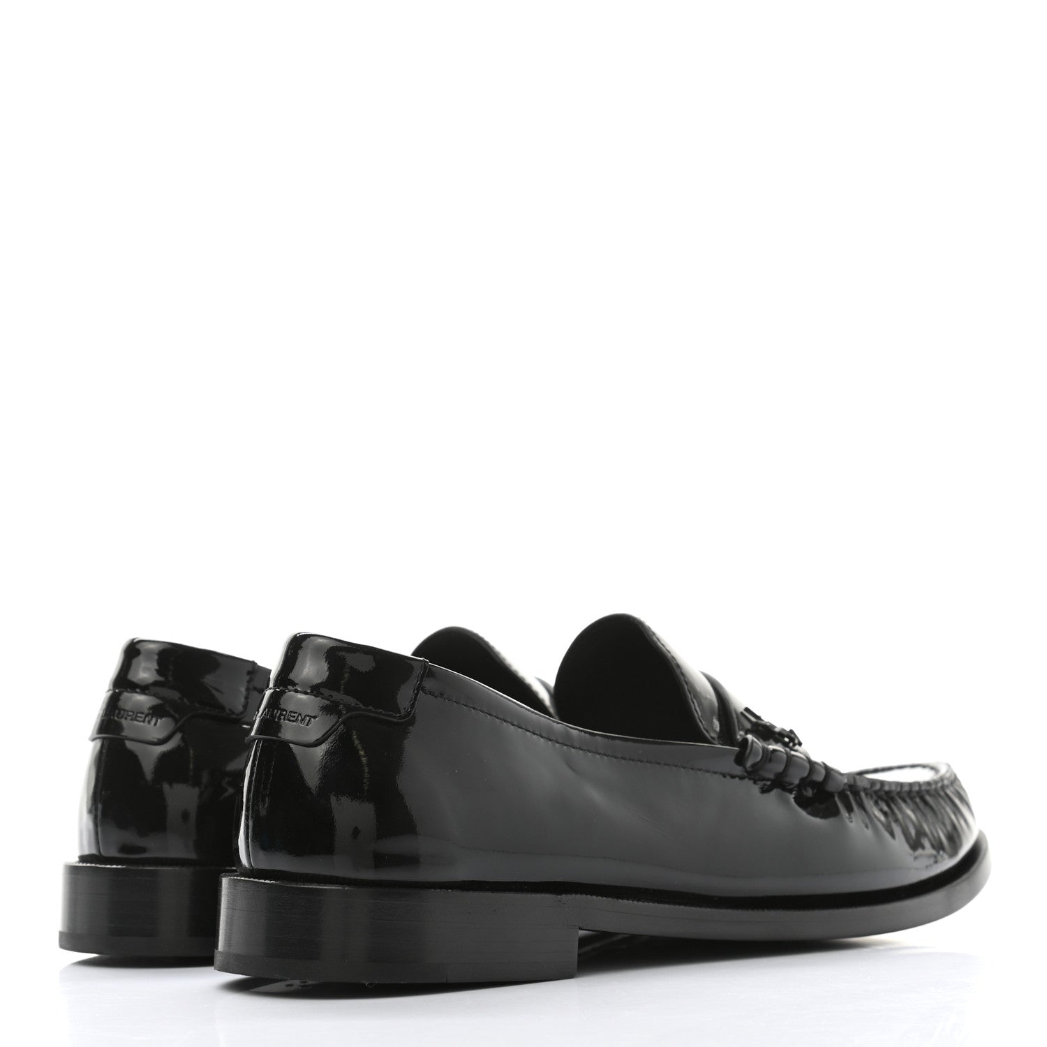 Saint Laurent Patent Calfskin Penny Loafers 41 Black 4 of 8
