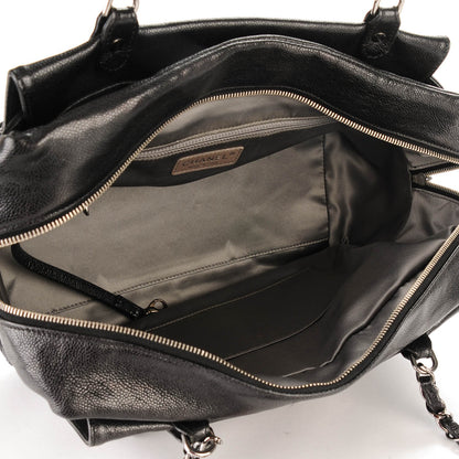 Chanel Glazed Caviar Pocket In The City Tote Black 5 of 10