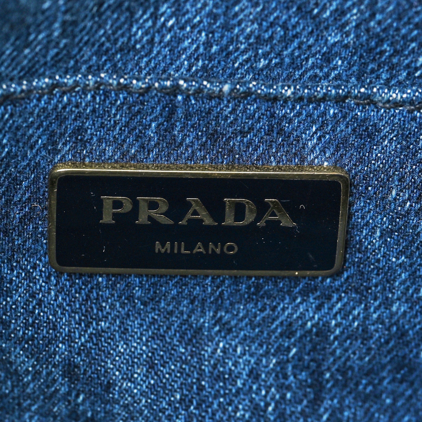 Denim Small Logo Tote Bleu