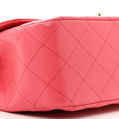 Chanel Shiny Caviar Quilted Jumbo Double Flap Dark Pink 8 of 9