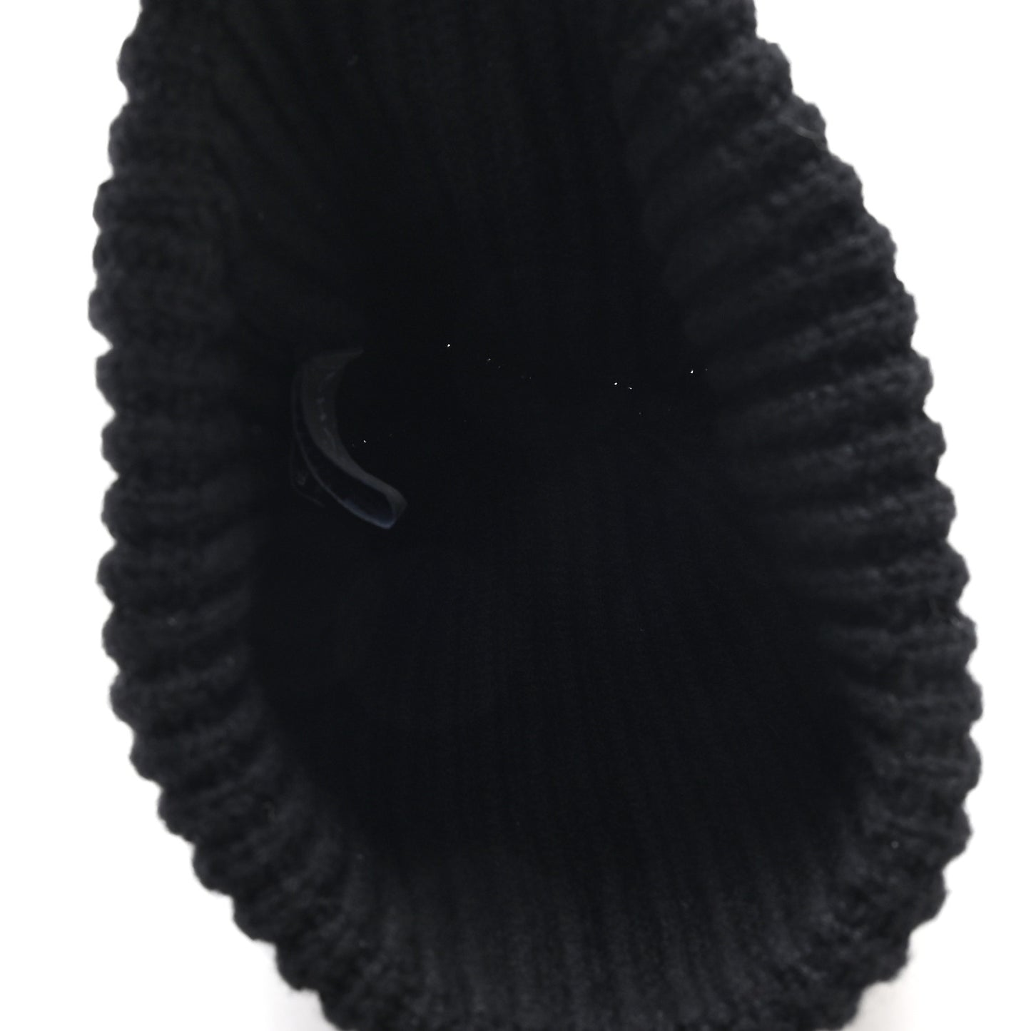 Cashmere Beaded Sequin Logo Beanie Hat Black