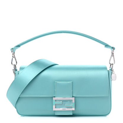 Fendi X TIFFANY Satin Nappa Silver Baguette Blue Tiffany Silver 1 of 8