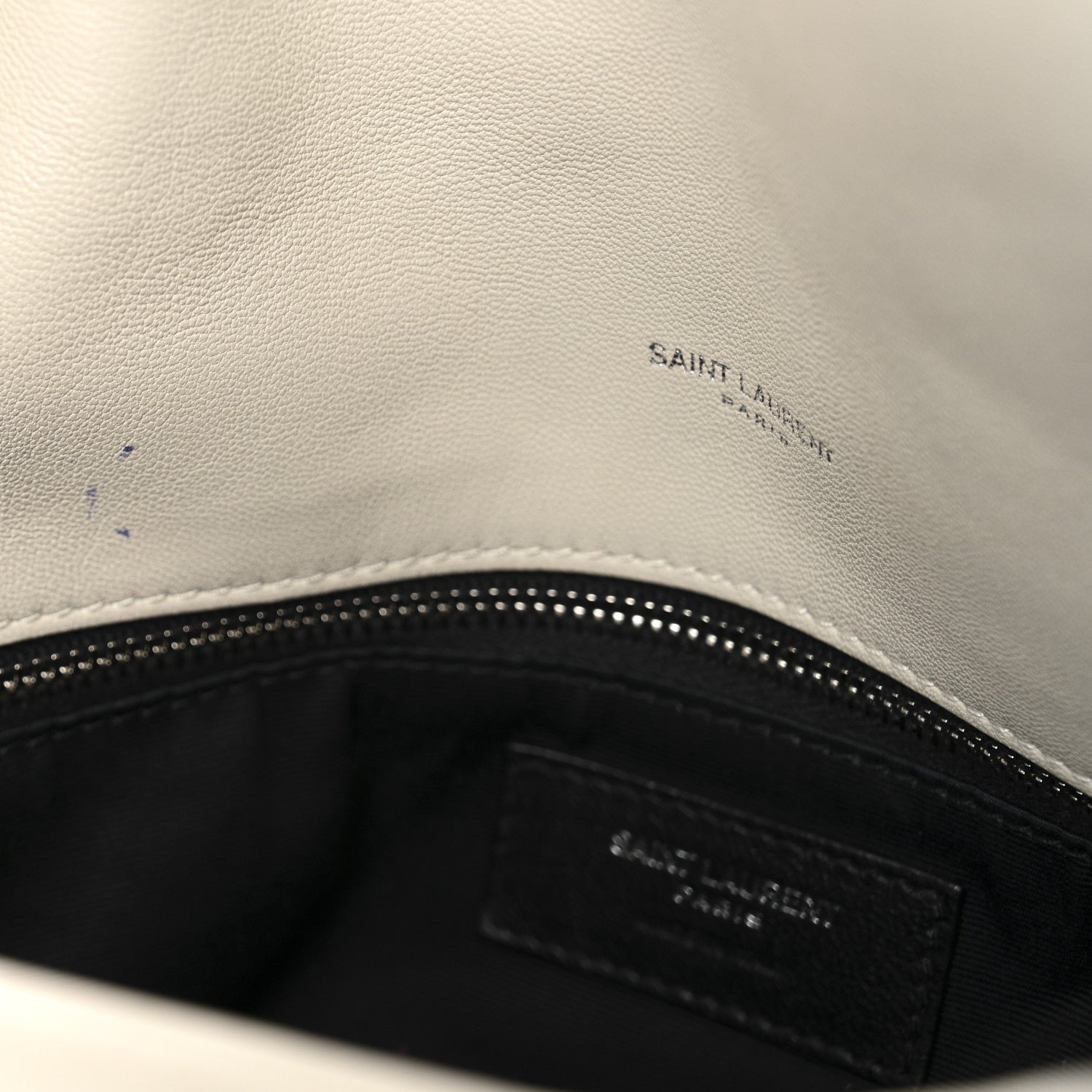 Saint Laurent Lambskin Quilted Medium Loulou Puffer Monogram Chain Satchel Crema Soft 13 of 14