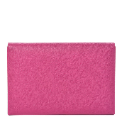 Hermes Epsom Calvi Pouch Rose Poupre Bleu Electrique 2 of 12