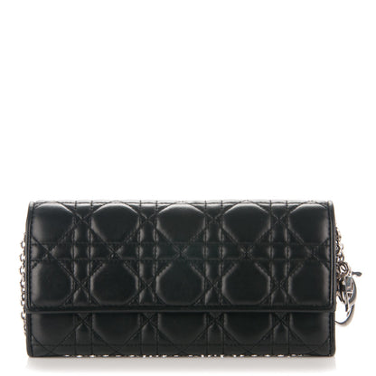 Christian Dior Lambskin Cannage Rendez-vous Chain Wallet Black 1 of 6