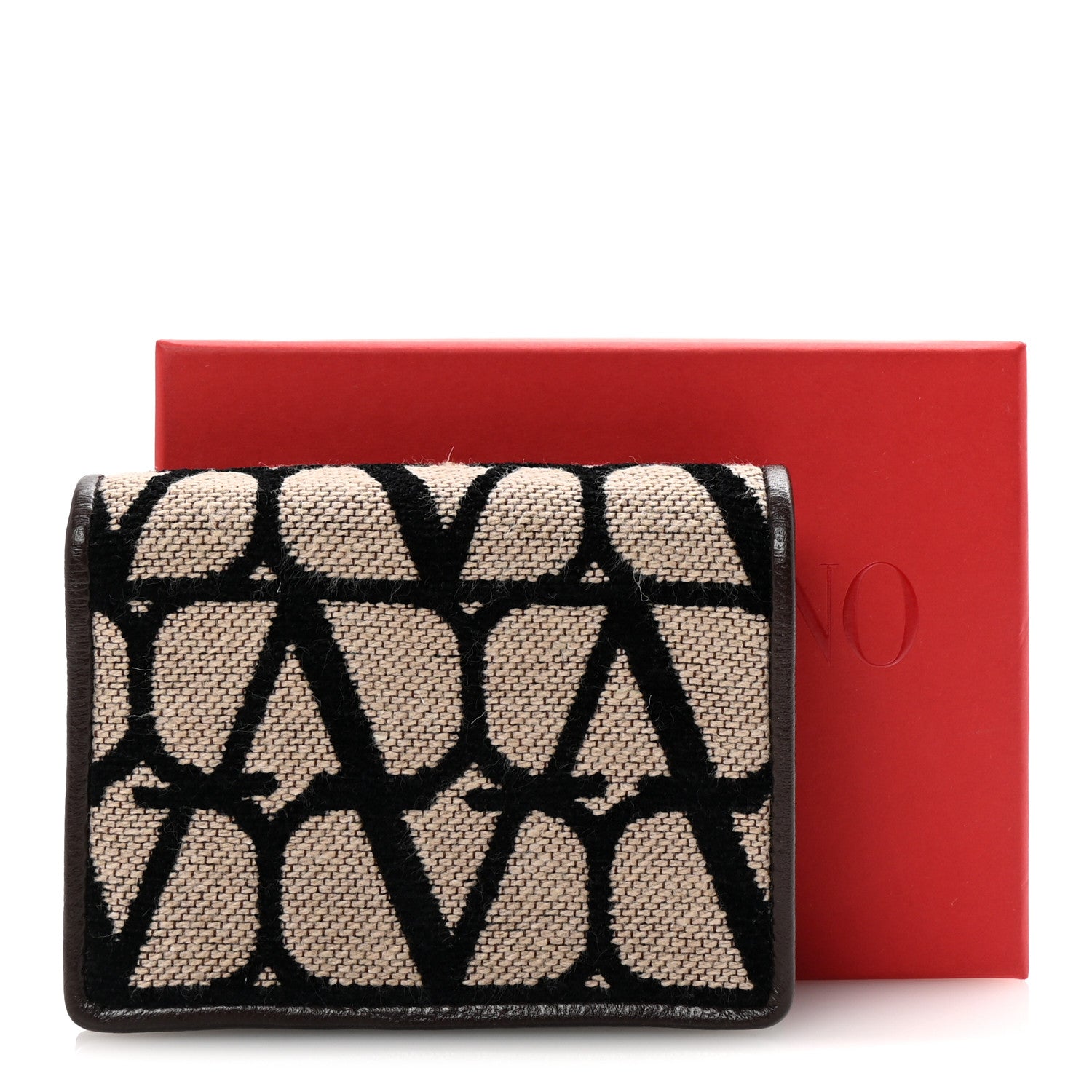 Valentino Garavani Toile Iconographe Small Wallet Naturale Black Fondant 7 of 7