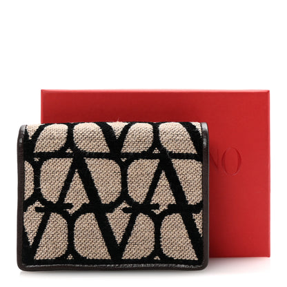Valentino Garavani Toile Iconographe Small Wallet Naturale Black Fondant 7 of 7