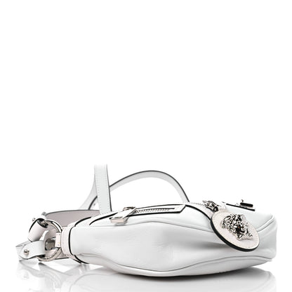 Versace Calfskin Mini Repeat Zip Hobo White 4 of 8
