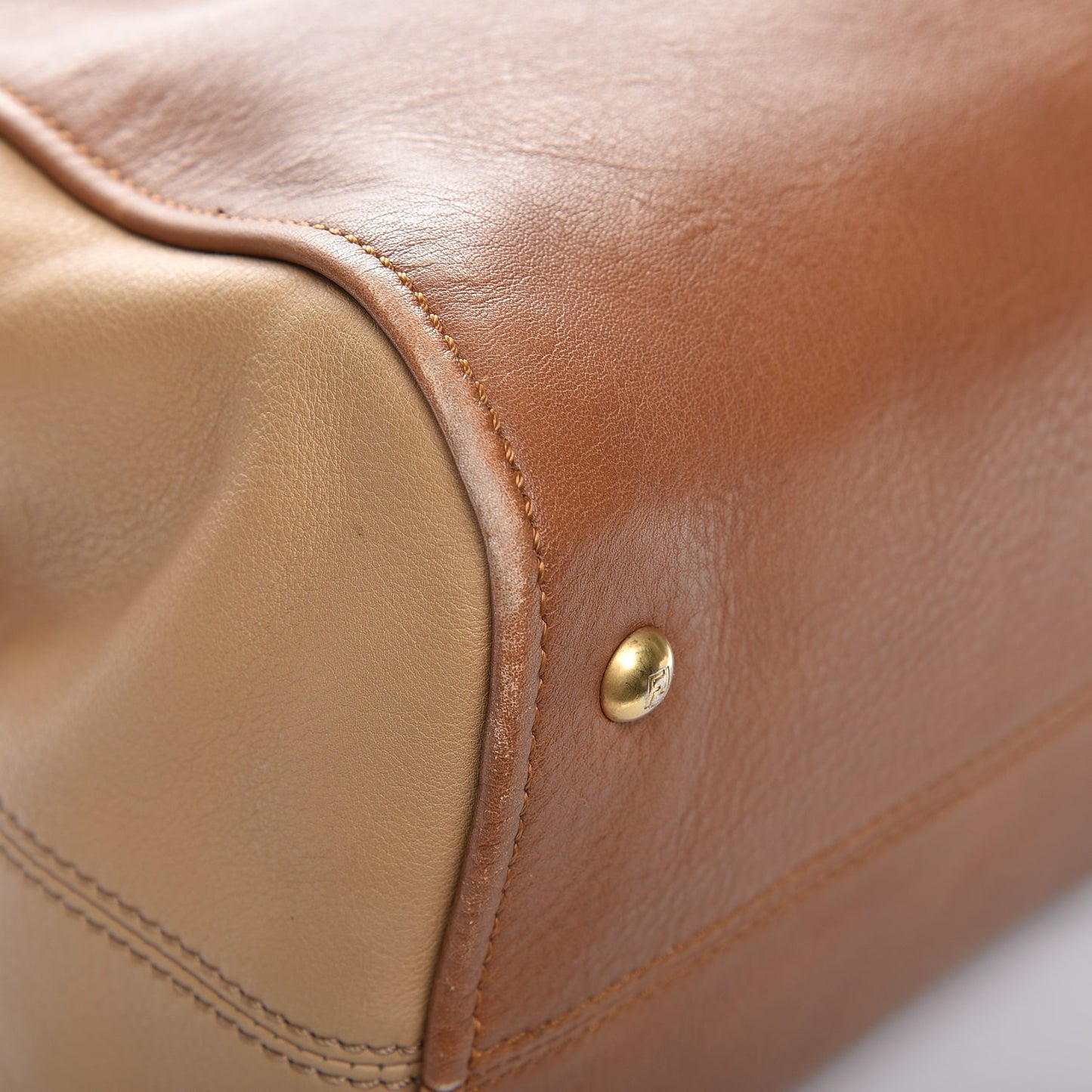 Calfskin Large Chameleon Tote Cognac Camel Black