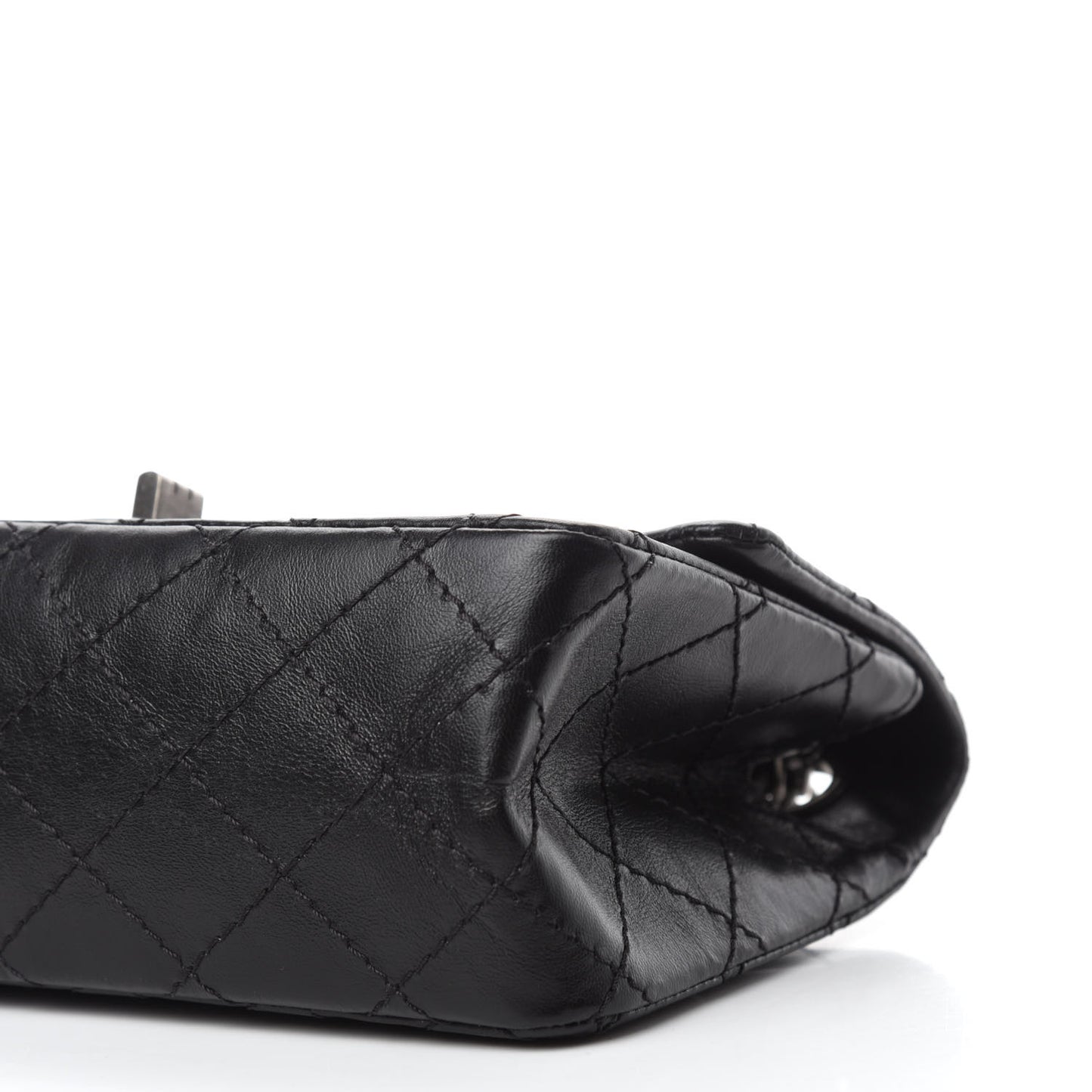 Aged Calfskin Quilted 2.55 Reissue Mini Flap Black