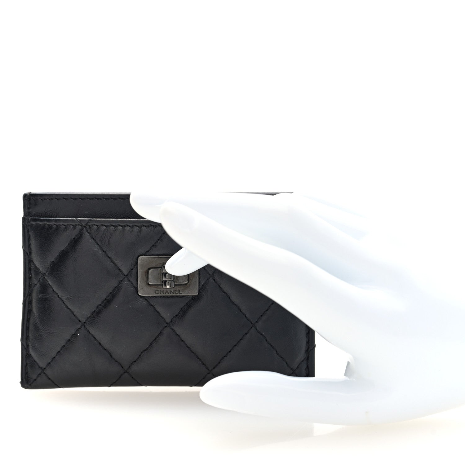 Chanel Aged Calfskin Quilted Reissue Card Holder So Black 2 of 7