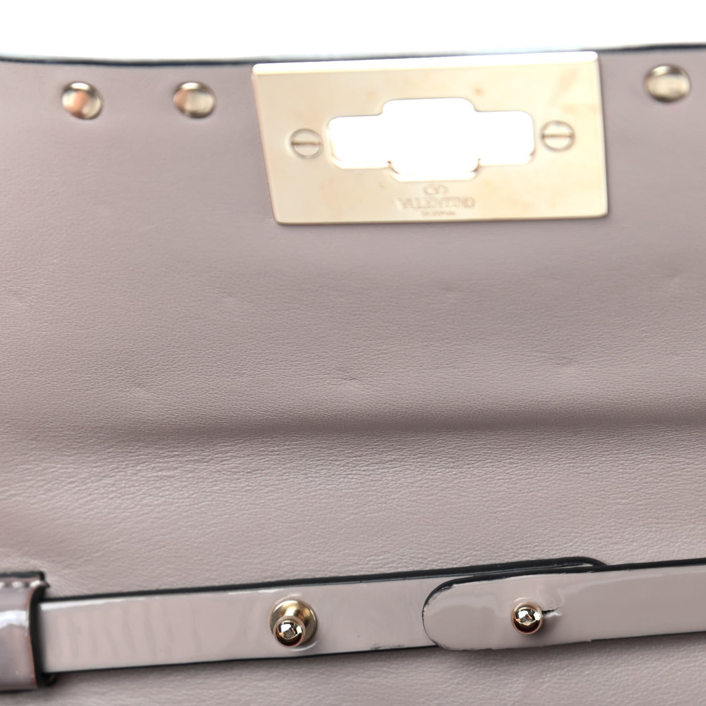 Patent Rockstud Spike Wallet on Chain Poudre
