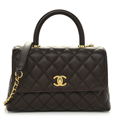 Chanel Caviar Quilted Mini Coco Handle Flap Dark Brown 1 of 10