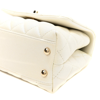 Chanel Iridescent Caviar Quilted Extra Mini Coco Handle Flap White 10 of 10