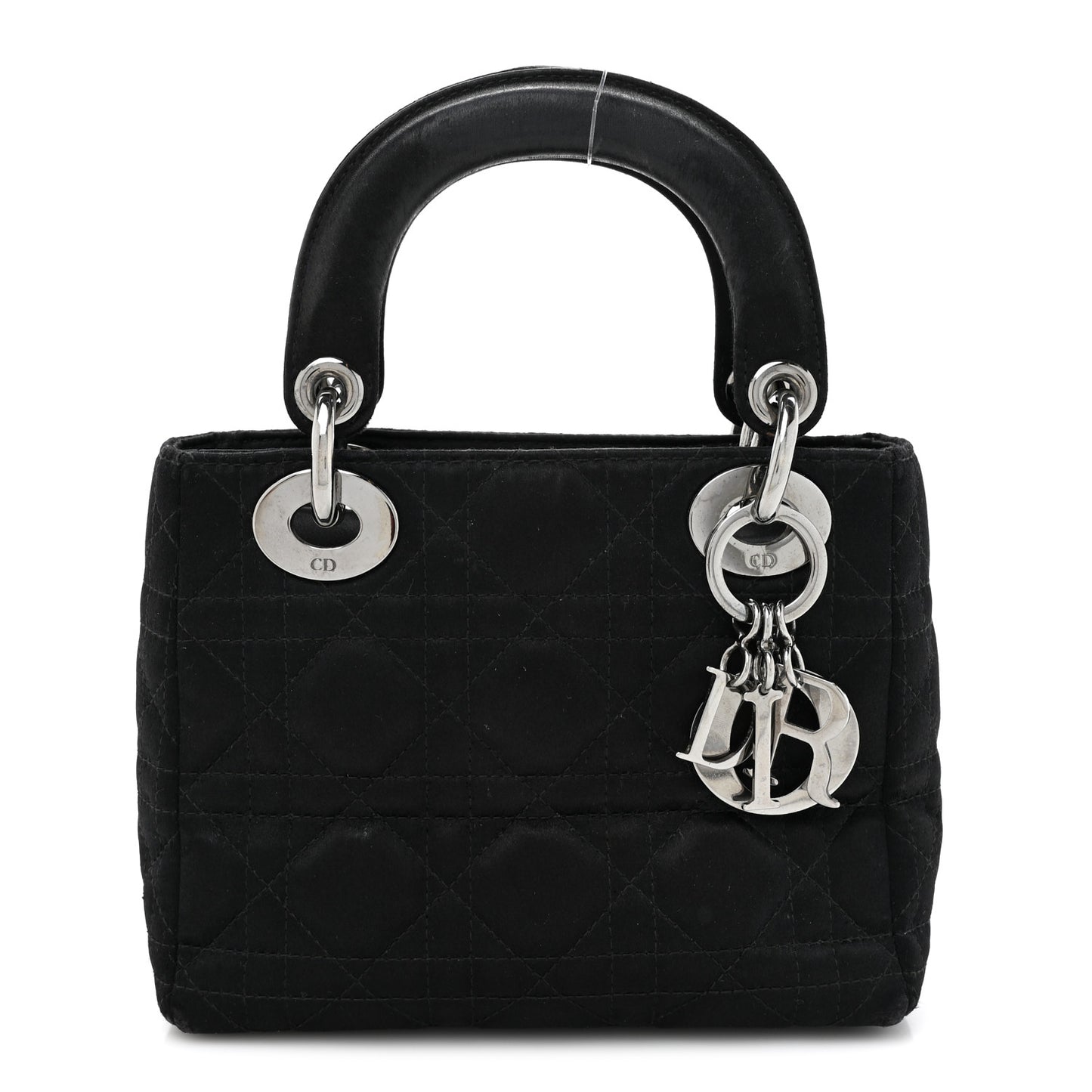 Satin Cannage Mini Lady Dior Black