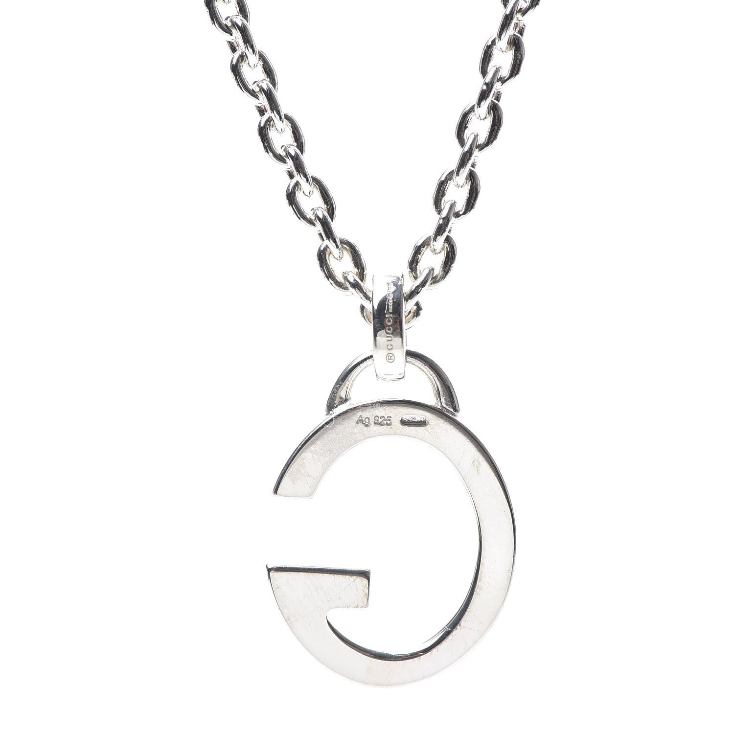 Gucci Sterling Silver Charlotte G Pendant Necklace 4 of 6
