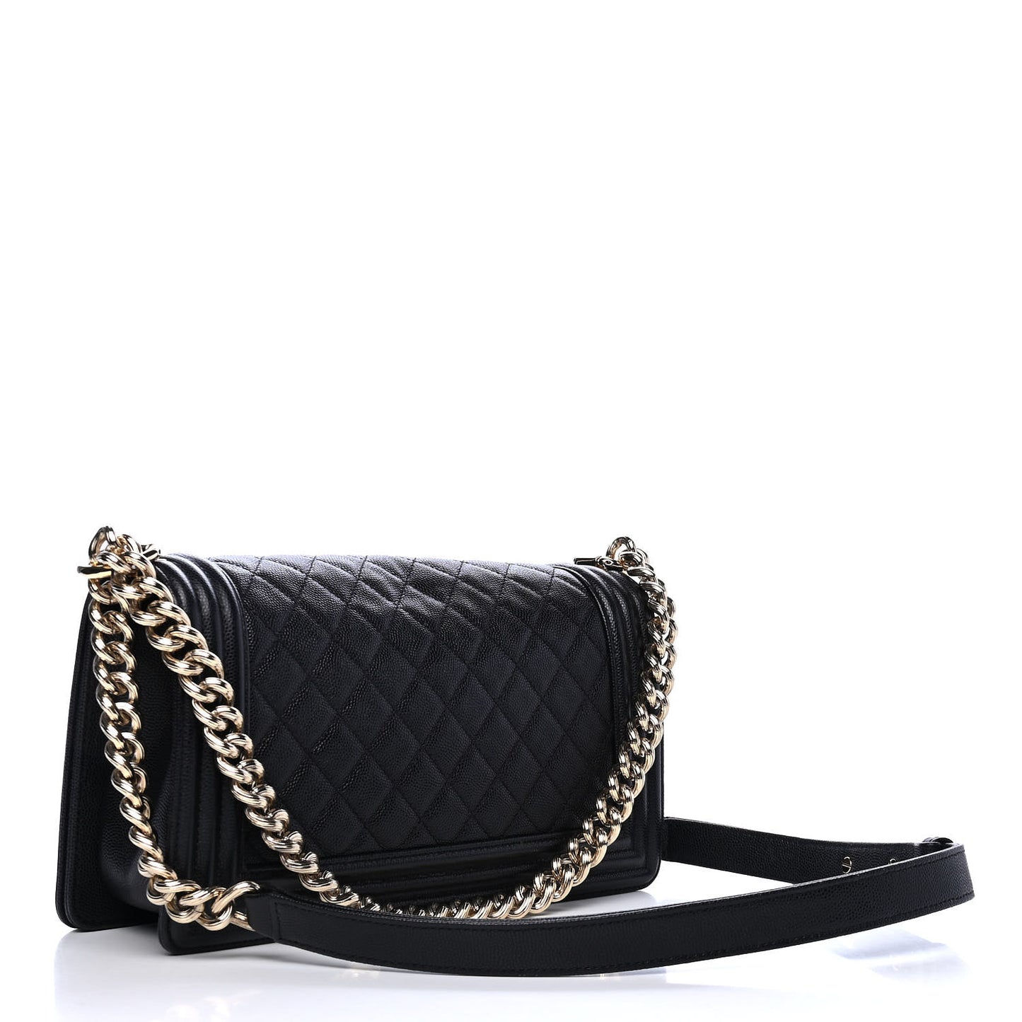 Caviar Quilted Medium Boy Flap Black