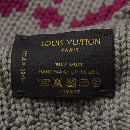 Louis Vuitton Wool Grand Froid Snood Scarf Dark Pink Grey 4 of 6