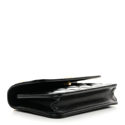 Chanel Lambskin Quilted Dynasty Flap Phone Holder With Chain Black 2 of 13