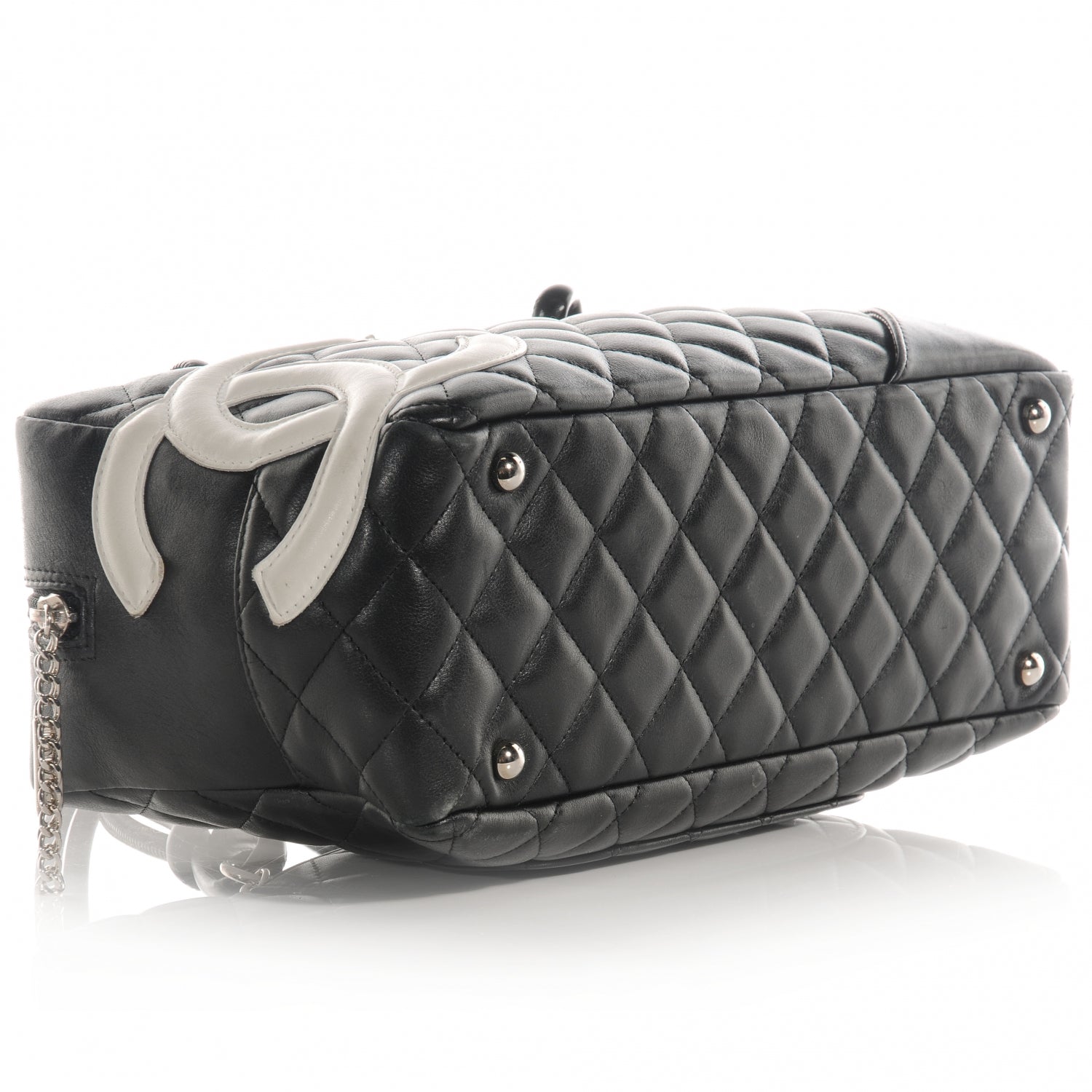 Chanel Calfskin Quilted Large Cambon Bowler Black White 4 of 7