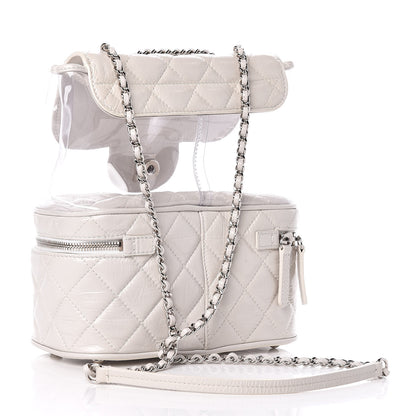 Chanel Crumpled Calfskin PVC Quilted Flap White 3 of 10