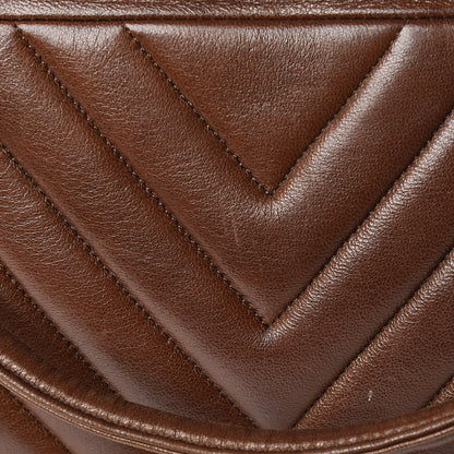 Chanel Lambskin Chevron Quilted Shoulder Bag Brown 9 of 24