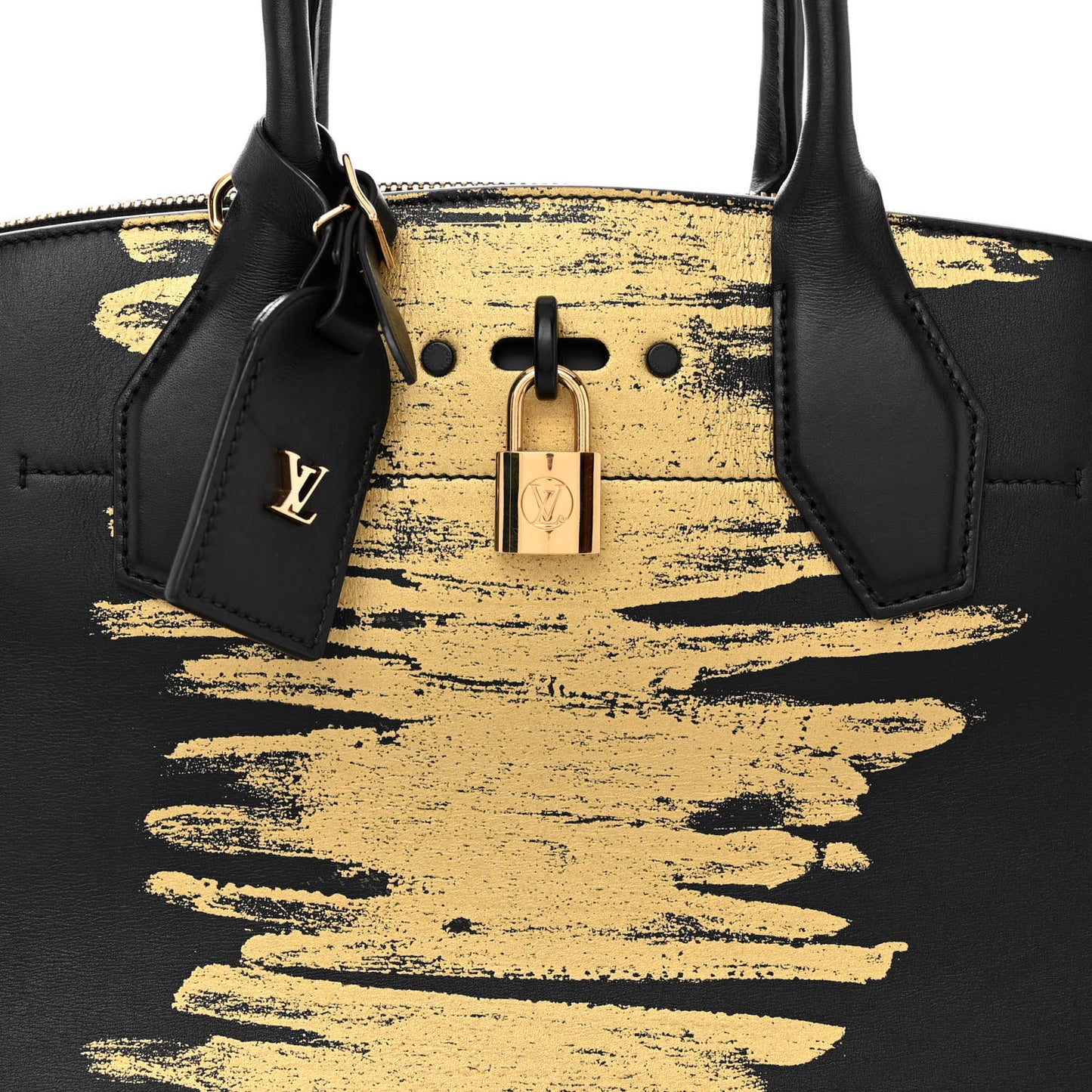 Calfskin Golden Light City Steamer MM Black