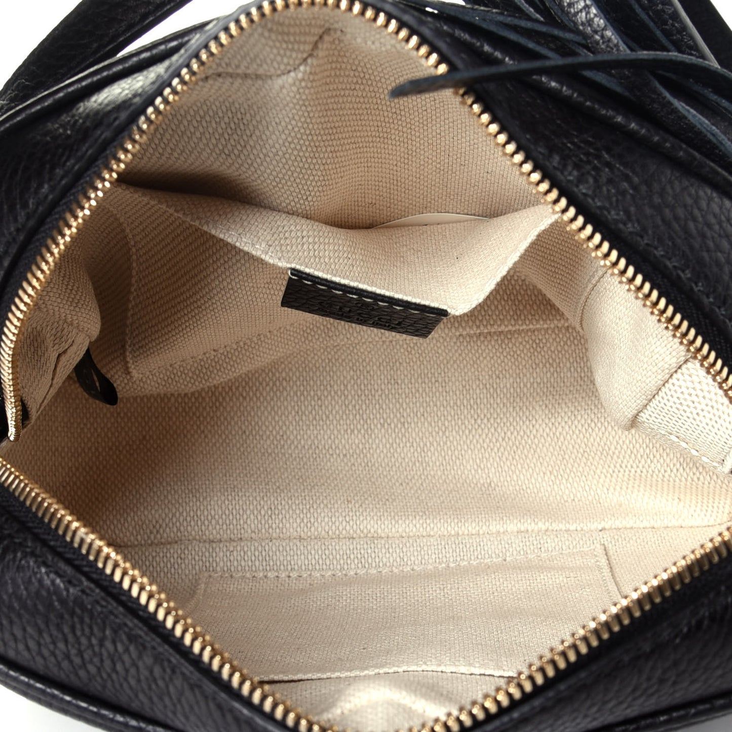 Pebbled Calfskin Small Soho Disco Bag Black