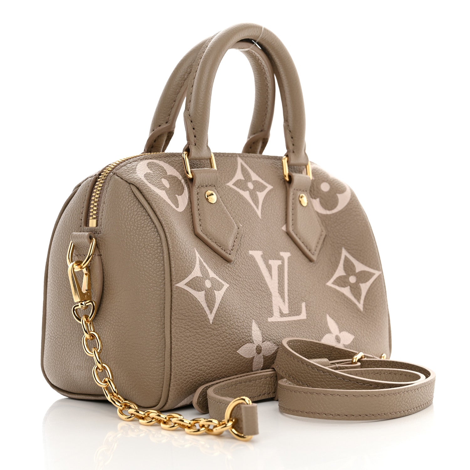 Louis Vuitton Empreinte Monogram Giant Speedy Bandouliere 20 Creme Beige 3 of 9