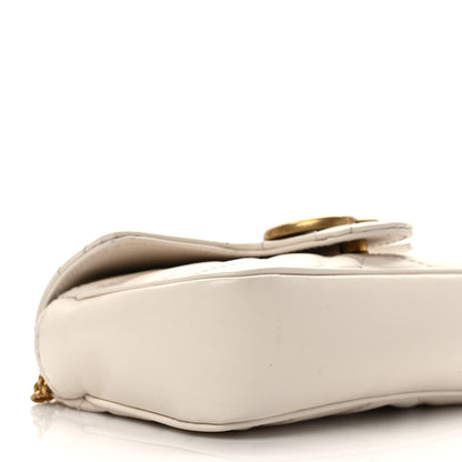 Gucci Calfskin Matelasse Super Mini GG Marmont Shoulder Bag White 8 of 10