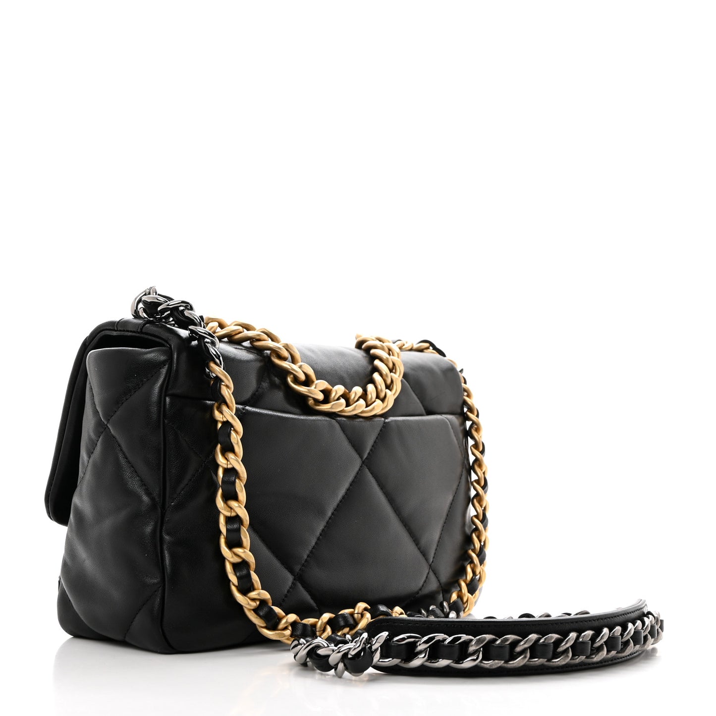 Lambskin Quilted Medium Chanel 19 Flap Black