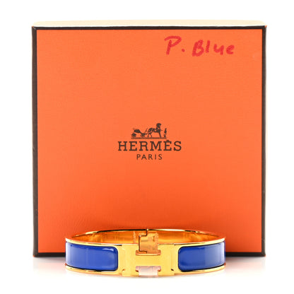 Hermes Narrow Enamel Clic Clac H Bracelet PM Blue Electrique 4 of 4